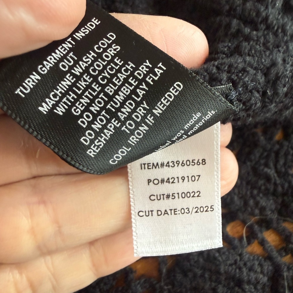 Torrid Black Crochet Pullover Sweater Knitted Crewneck Half Sleeve Top Size 4X - Picture 10 of 13